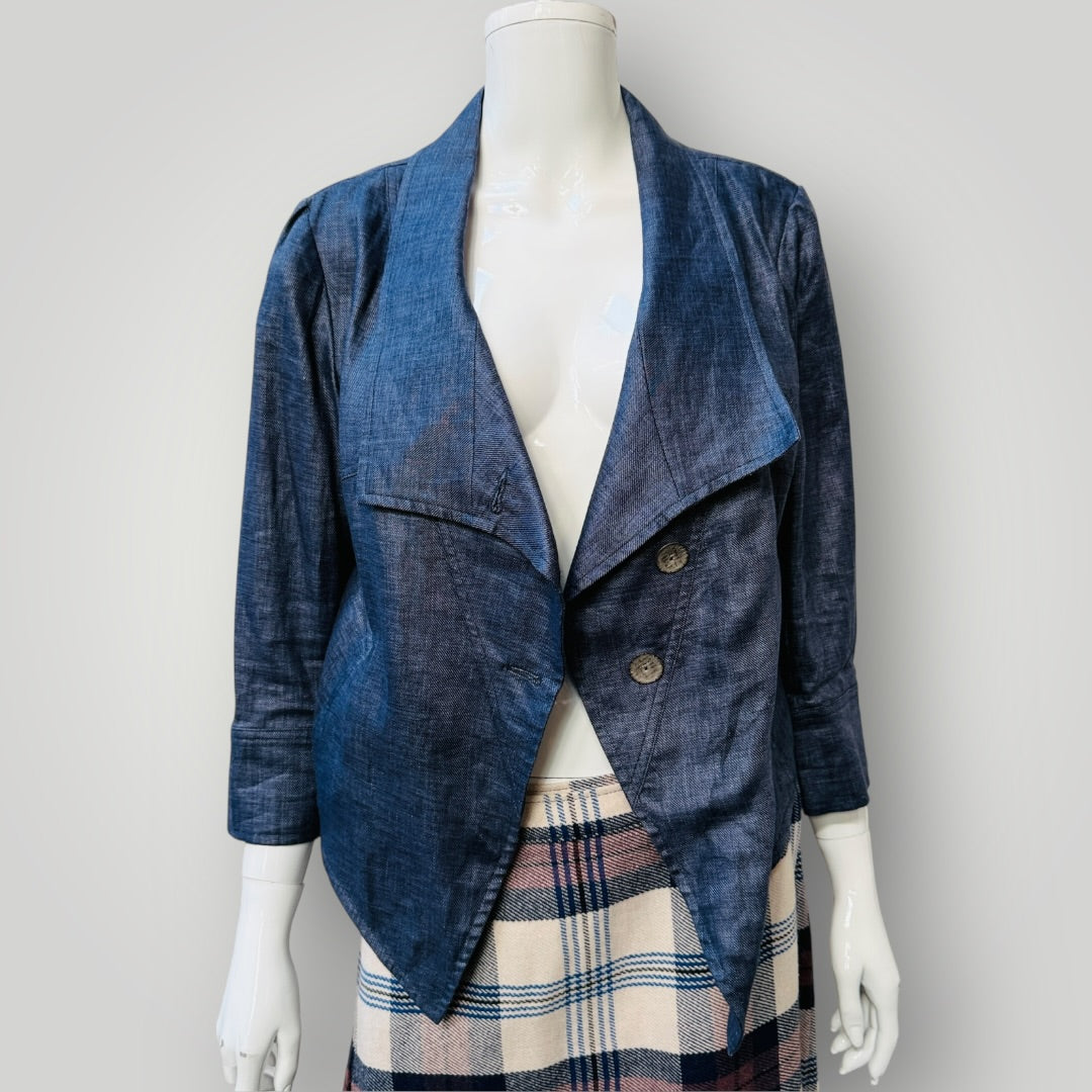 JANE DANIELS / linen jacket / made in nz / 12 (3912618647419687257)