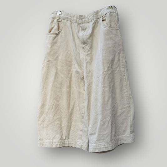 ZARA / wide denim bermuda shorts / cream / m (3912942259398079094)