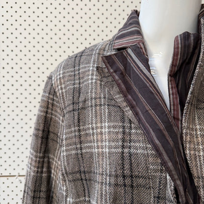 2000s vintage / riding jacket style / herringbone plaid wool / 'hyper' / 12 (3913104834492990272)