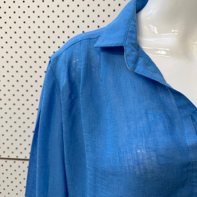 1960s nz vintage / SOUTHWELL / electric blue shirt with white facing / 15 (3913104948767222001)