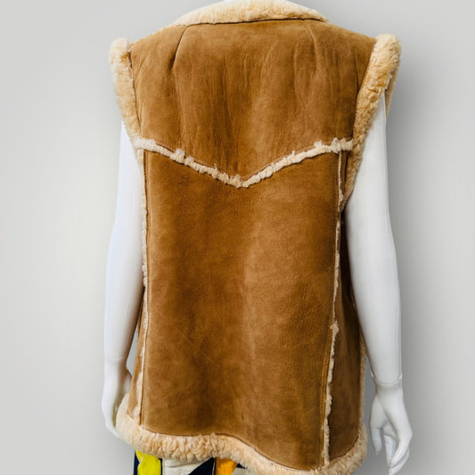 1960s vintage / AORANGI / genuine sheepskin wool vest / s/m (3913105378747346554)