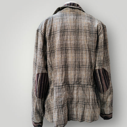 2000s vintage / riding jacket style / herringbone plaid wool / 'hyper' / 12 (3913105395553629152)