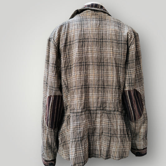 2000s vintage / riding jacket style / herringbone plaid wool / 'hyper' / 12 (3913105395553629152)