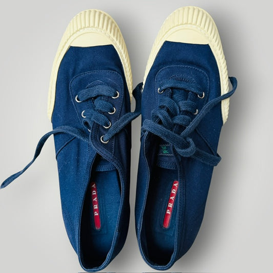 PRADA SPORT / cotton canvas sneakers / 39 / ss14 (3913206080490669176)
