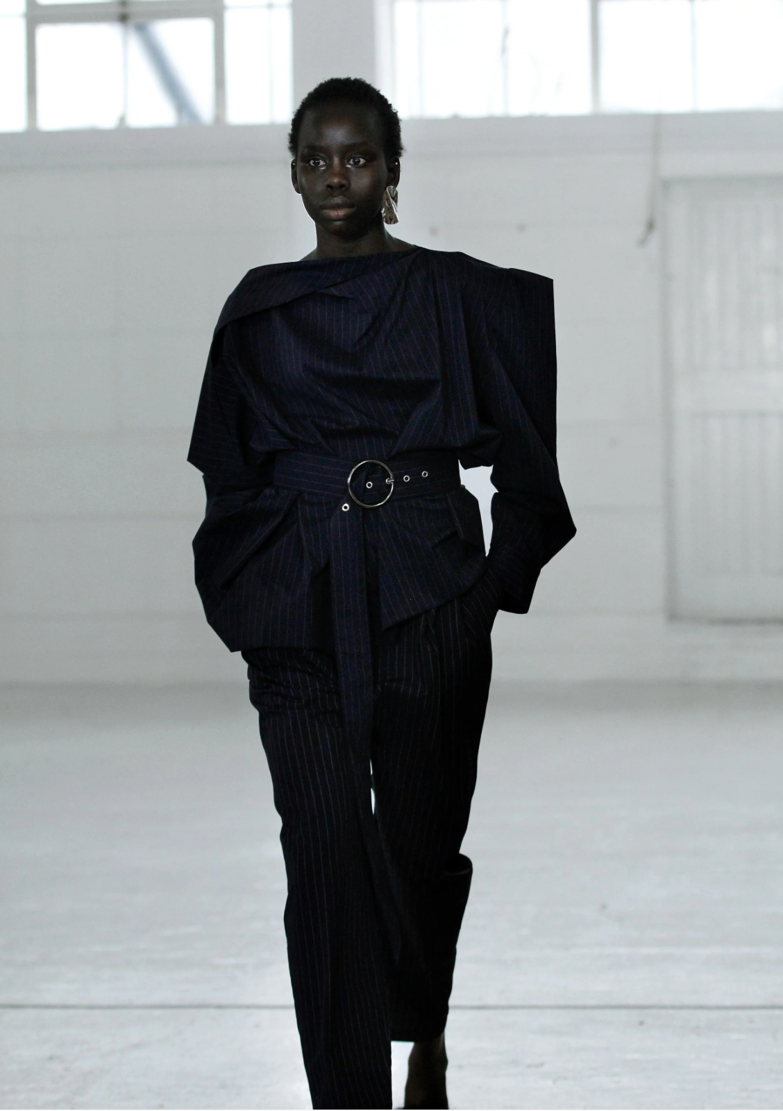 JIMMY D / 'blair' pant in blue pinstripe / 12 (3913454425405441042)