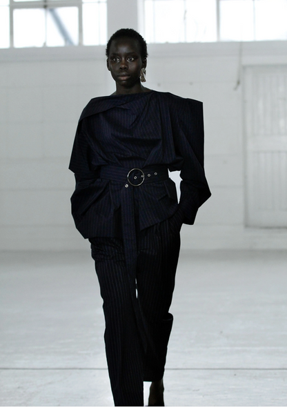 JIMMY D / 'blair' pant in blue pinstripe / 12 (3913454425405441042)