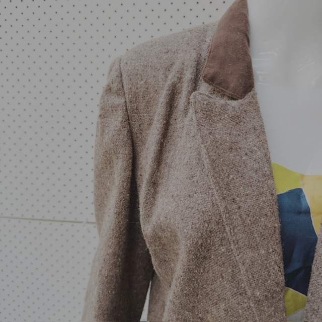 1960s nz vintage / tweed riding jacket / velvet collar / s/m (3913539704015638271)