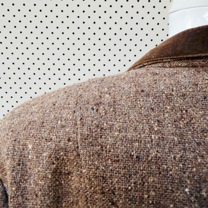 1960s nz vintage / tweed riding jacket / velvet collar / s/m (3913539707053632327)