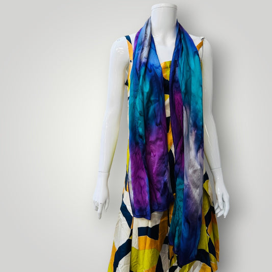 large / silk / tie dyed / scarf (3913540660069526858)