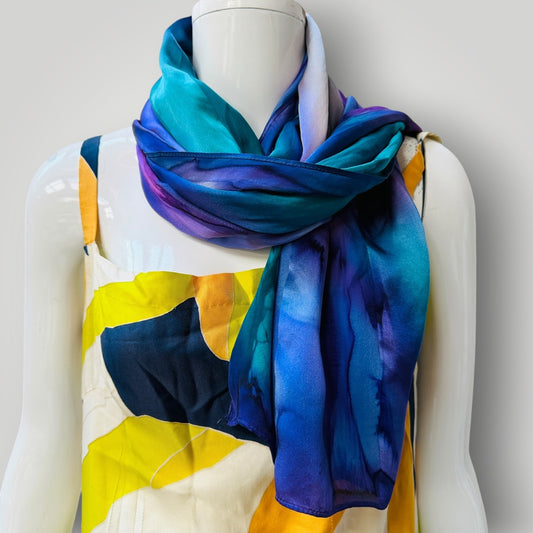 large / silk / tie dyed / scarf (3913540661417465901)