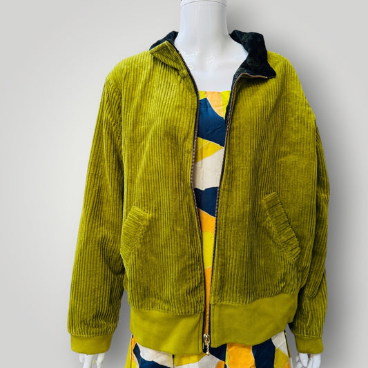 1990s nz vintage / lime green corduroy jacket / m / made in nz (3913540678332525041)