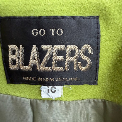 1990s vintage / lime green wool blazer / s (3913640192429953785)