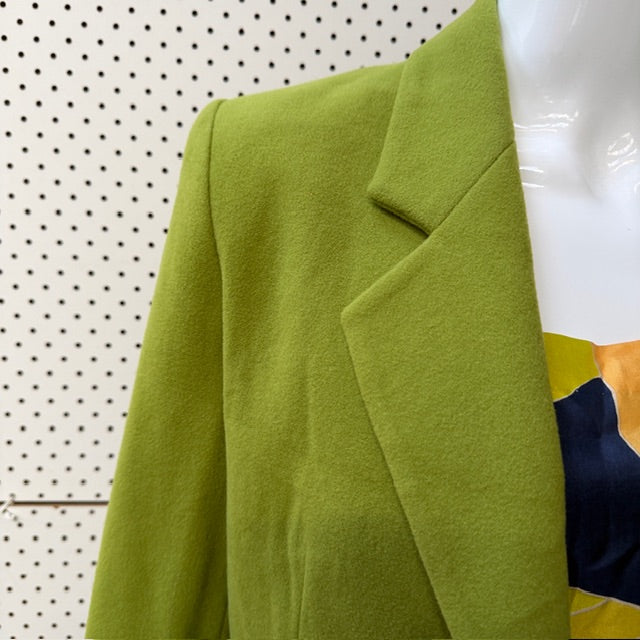 1990s vintage / lime green wool blazer / s (3913640196150114443)