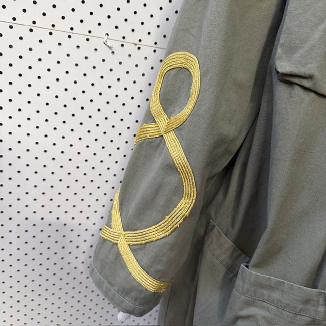 ONE TEASAPOON / green trench with gold details / s (3913640220296512355)