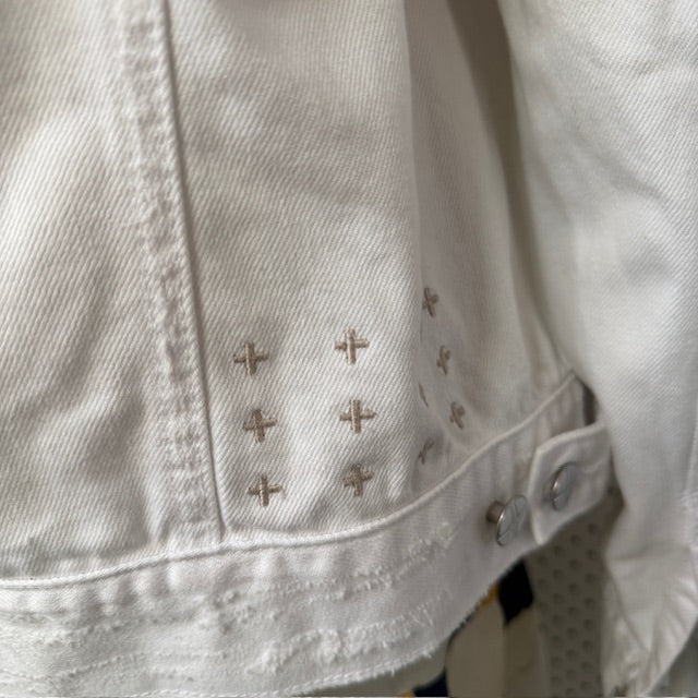 KSUBI / white denim jacket, oversized fit / s (3913640264252224560)