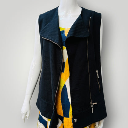 ZAMBESI / sleeveless biker jacket with silk scarf attached / 12 (3913640480034309102)