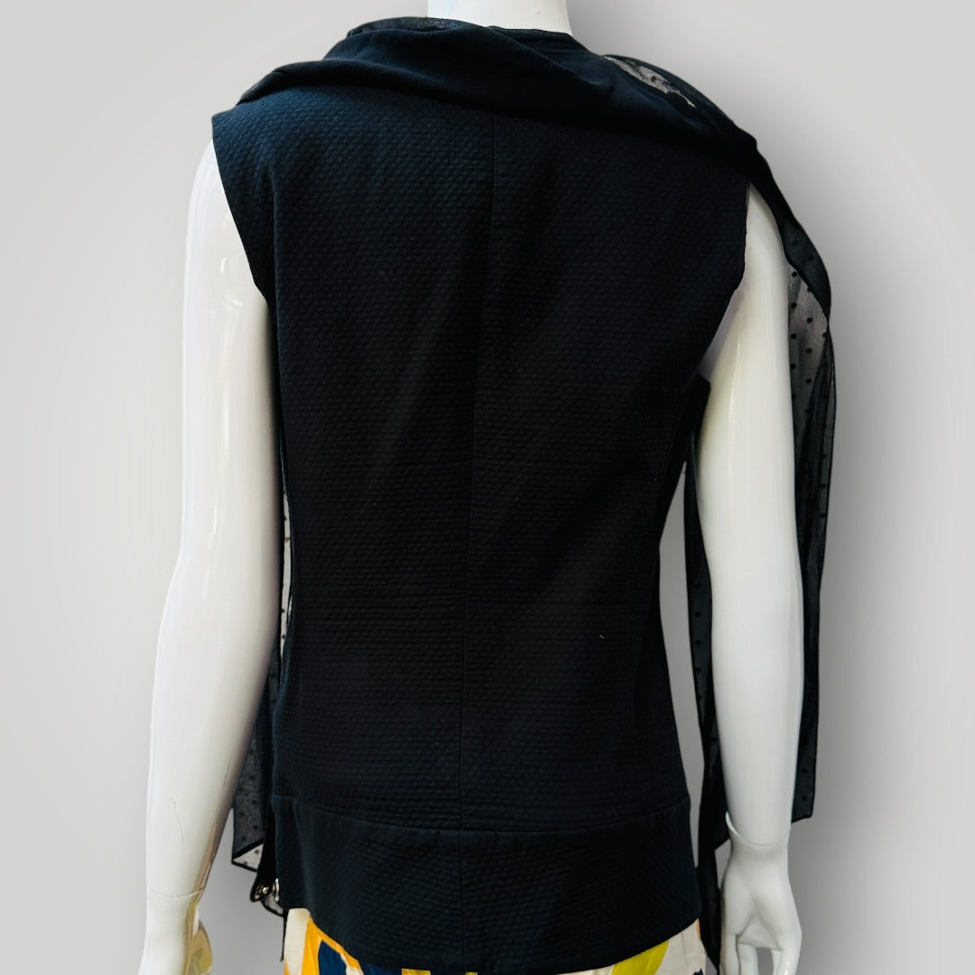 ZAMBESI / sleeveless biker jacket with silk scarf attached / 12 (3913640483820307562)