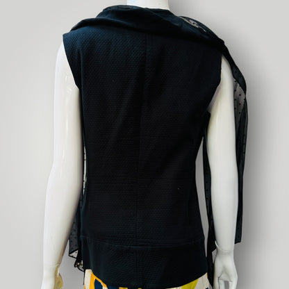 ZAMBESI / sleeveless biker jacket with silk scarf attached / 12 (3913640483820307562)