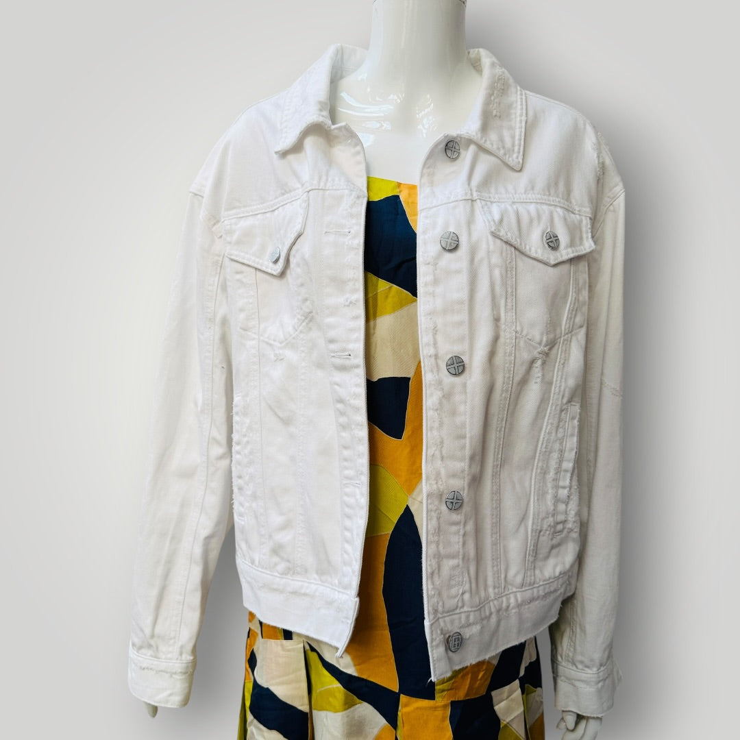 KSUBI / white denim jacket, oversized fit / s (3913640491398332875)