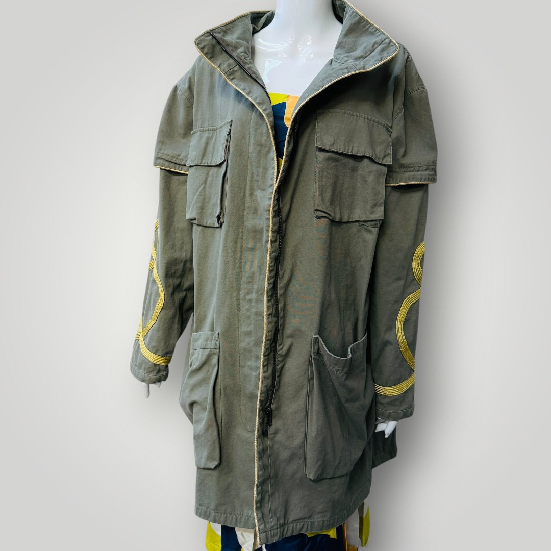 ONE TEASAPOON / green trench with gold details / s (3913640506149053783)