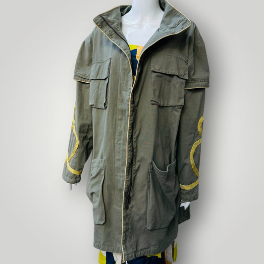 ONE TEASAPOON / green trench with gold details / s (3913640506149053783)