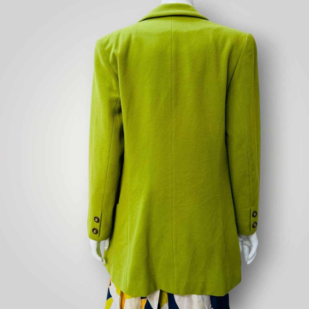 1990s vintage / lime green wool blazer / s (3913640516366948340)