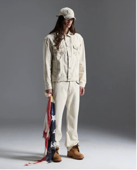 KSUBI / white denim jacket, oversized fit / s (3913651669976491184)