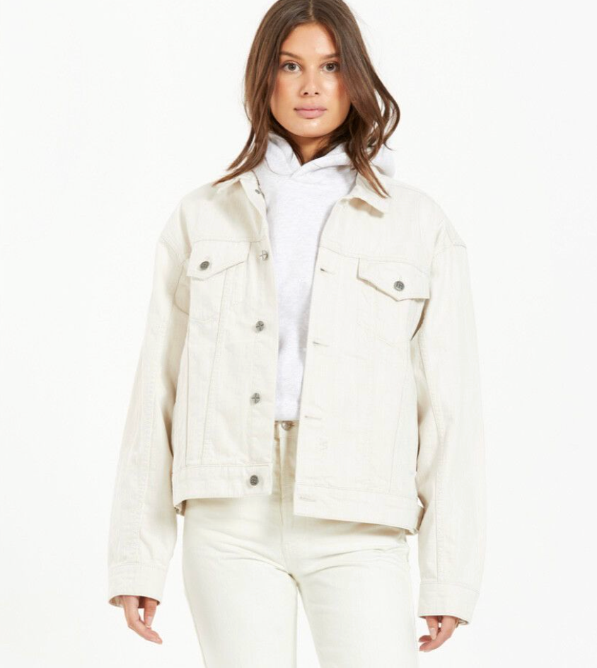 KSUBI / white denim jacket, oversized fit / s (3913651674049725749)