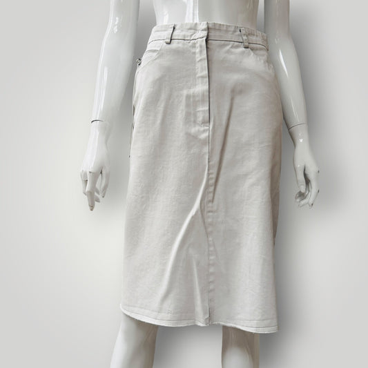 2000s vintage / MARGIELA / white grey a line skirt / s (3913714080196762419)