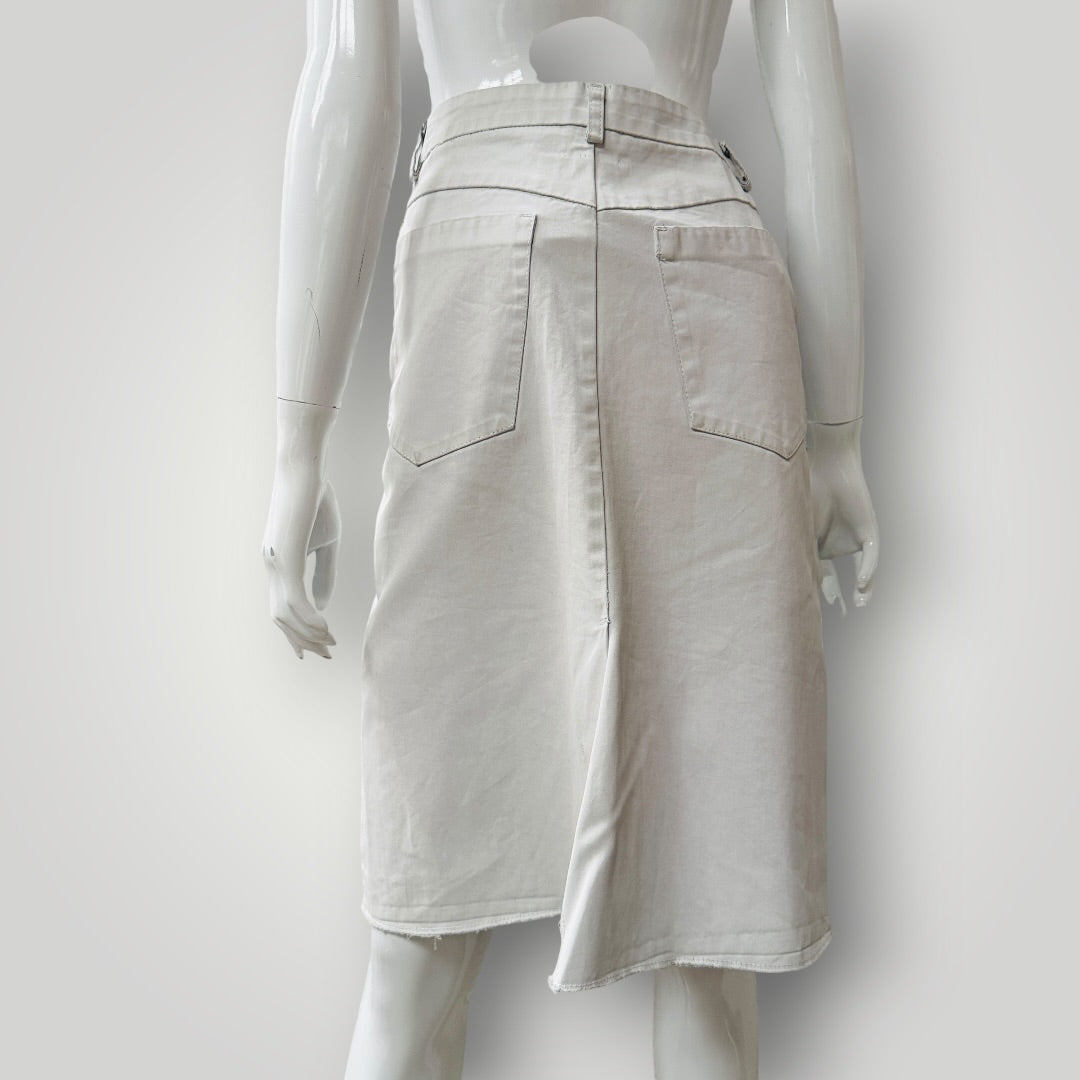 2000s vintage / MARGIELA / white grey a line skirt / s (3913714081829542232)