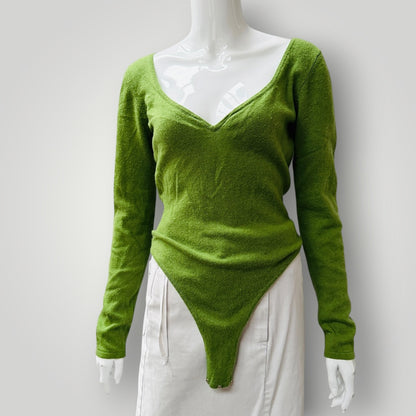 PARIS GEORGIA / cashmere wool bodysuit / green / m (3913714116290051880)