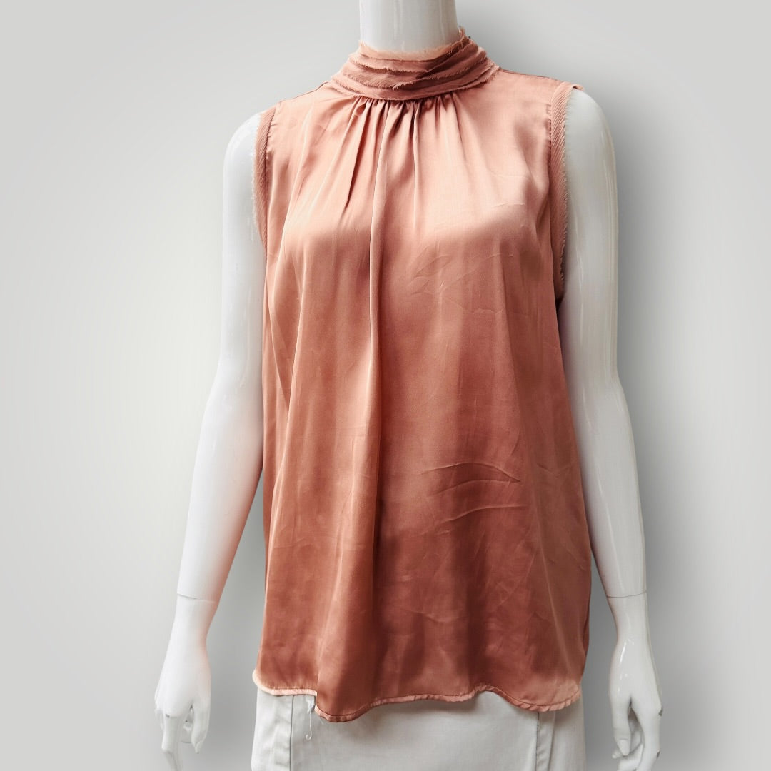 ZARA / sleeveless high necked blouse / salmon / s (3913714122249084397)