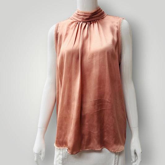 ZARA / sleeveless high necked blouse / salmon / s (3913714122249084397)