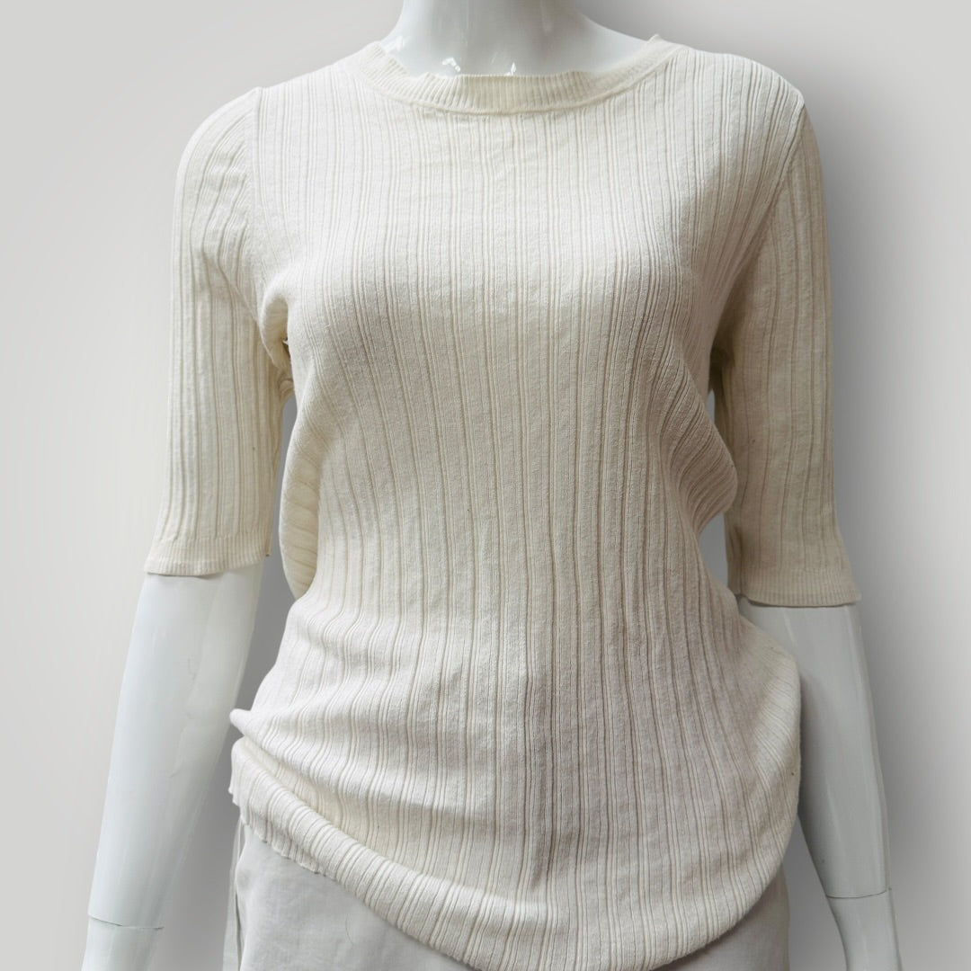 MARLE / layla tee in cotton merino / white / 10 (3913714125639504189)