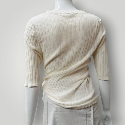 MARLE / layla tee in cotton merino / white / 10 (3913714127879068537)