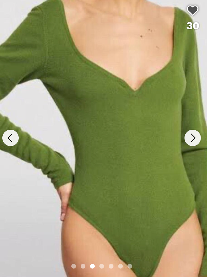 PARIS GEORGIA / cashmere wool bodysuit / green / m (3913827565156924811)