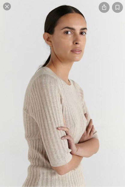 MARLE / layla tee in cotton merino / white / 10 (3914054378471779344)