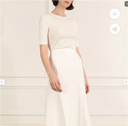 MARLE / layla tee in cotton merino / white / 10 (3914054484820743676)