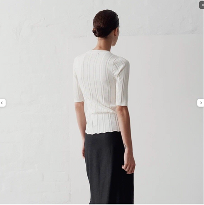 MARLE / layla tee in cotton merino / white / 10 (3914054487066324828)