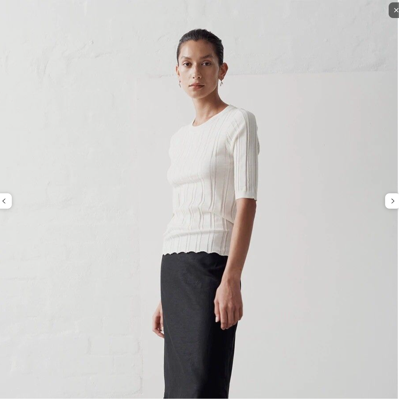 MARLE / layla tee in cotton merino / white / 10 (3914054489370073192)