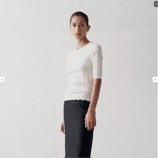 MARLE / layla tee in cotton merino / white / 10 (3914054489370073192)