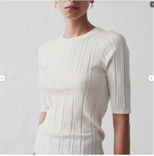 MARLE / layla tee in cotton merino / white / 10 (3914054492369258817)