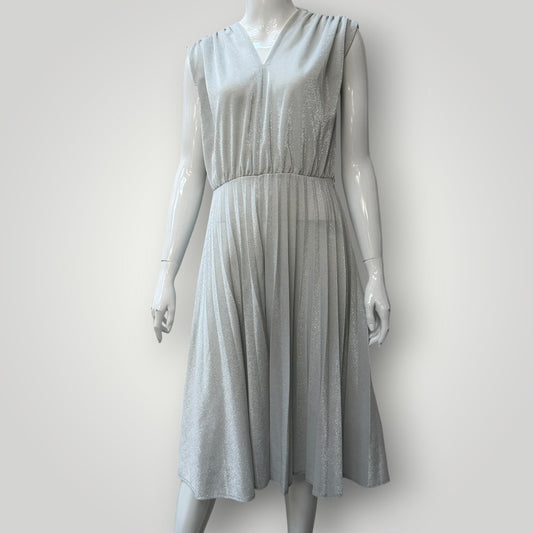 1970s vintage / silver shimmer dress / s (3914056276605975110)
