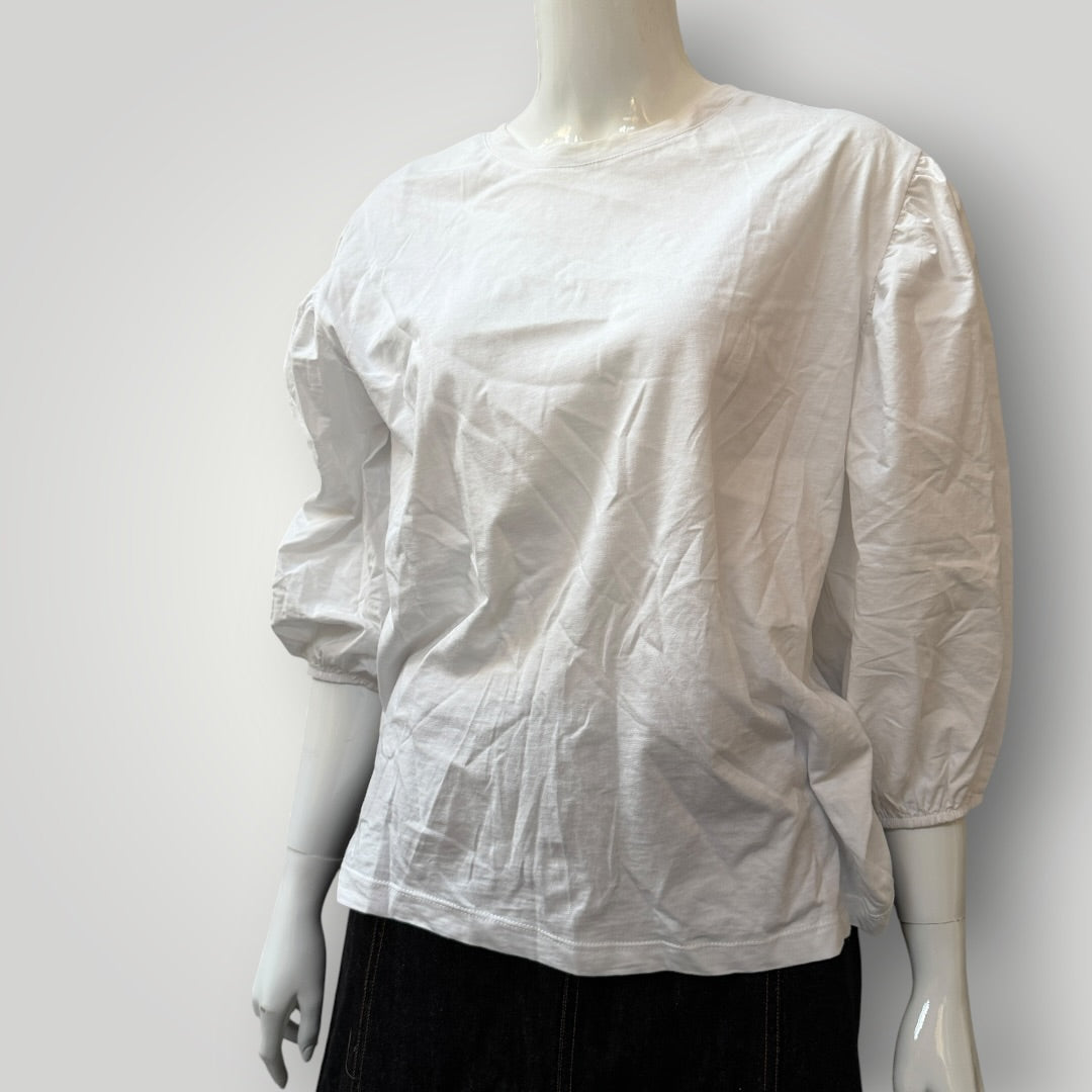 Zara / balloon sleeve cotton blouse / m (3914078871171843560)