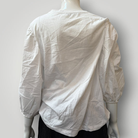 Zara / balloon sleeve cotton blouse / m (3914078873086805983)