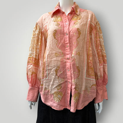 ALEMAIS / ursula bishop sleeve linen shirt / 10 (3914078881406536289)