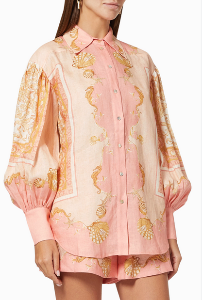 ALEMAIS / ursula bishop sleeve linen shirt / 10 (3914136825952030532)