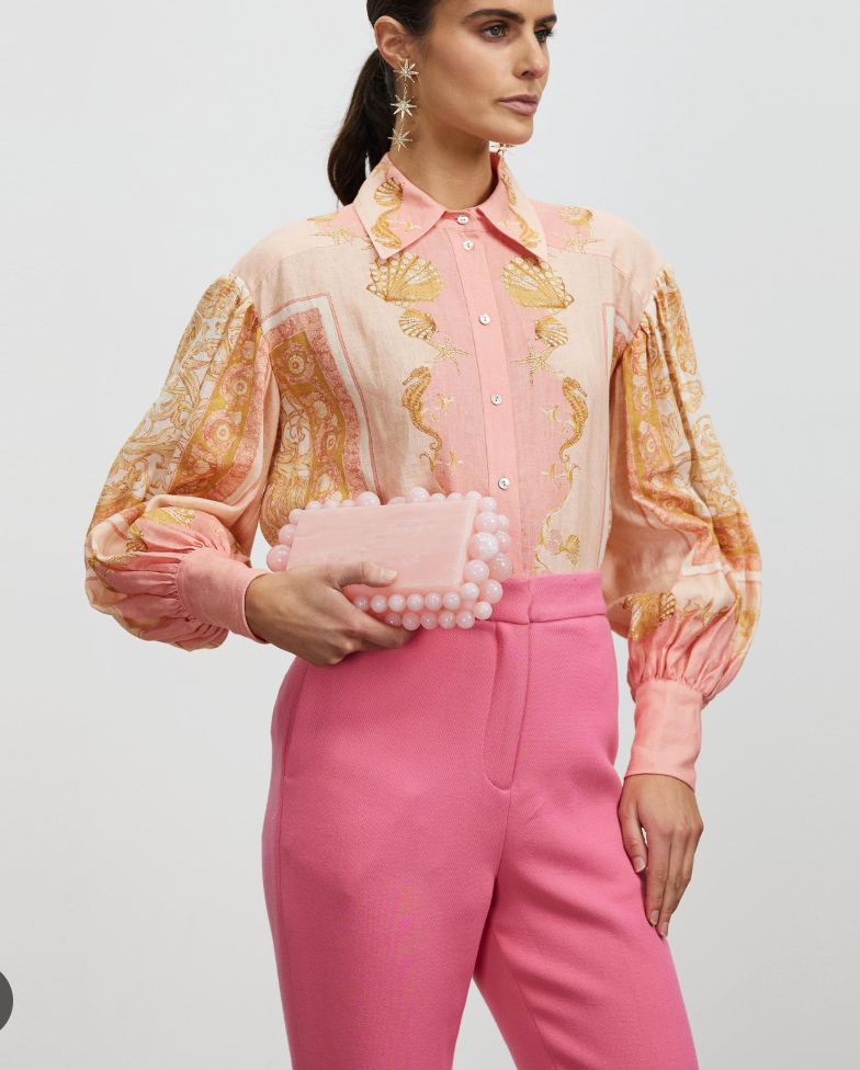 ALEMAIS / ursula bishop sleeve linen shirt / 10 (3914136833967852963)