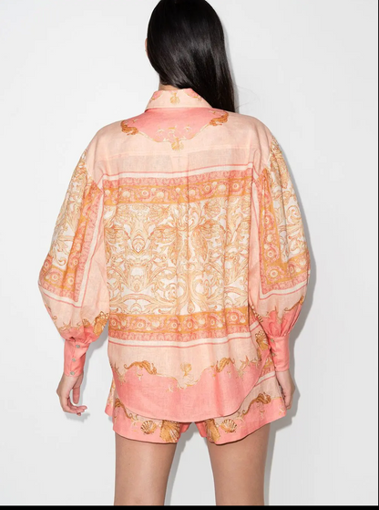 ALEMAIS / ursula bishop sleeve linen shirt / 10 (3914136951926010916)