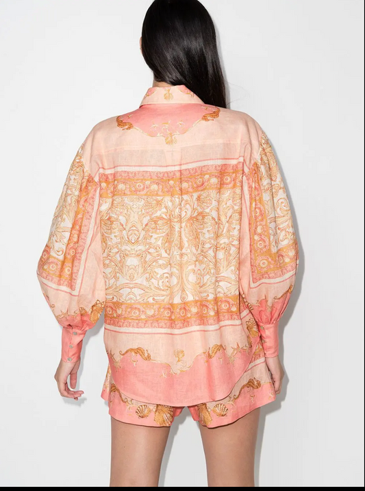 ALEMAIS / ursula bishop sleeve linen shirt / 10 (3914136951926010916)